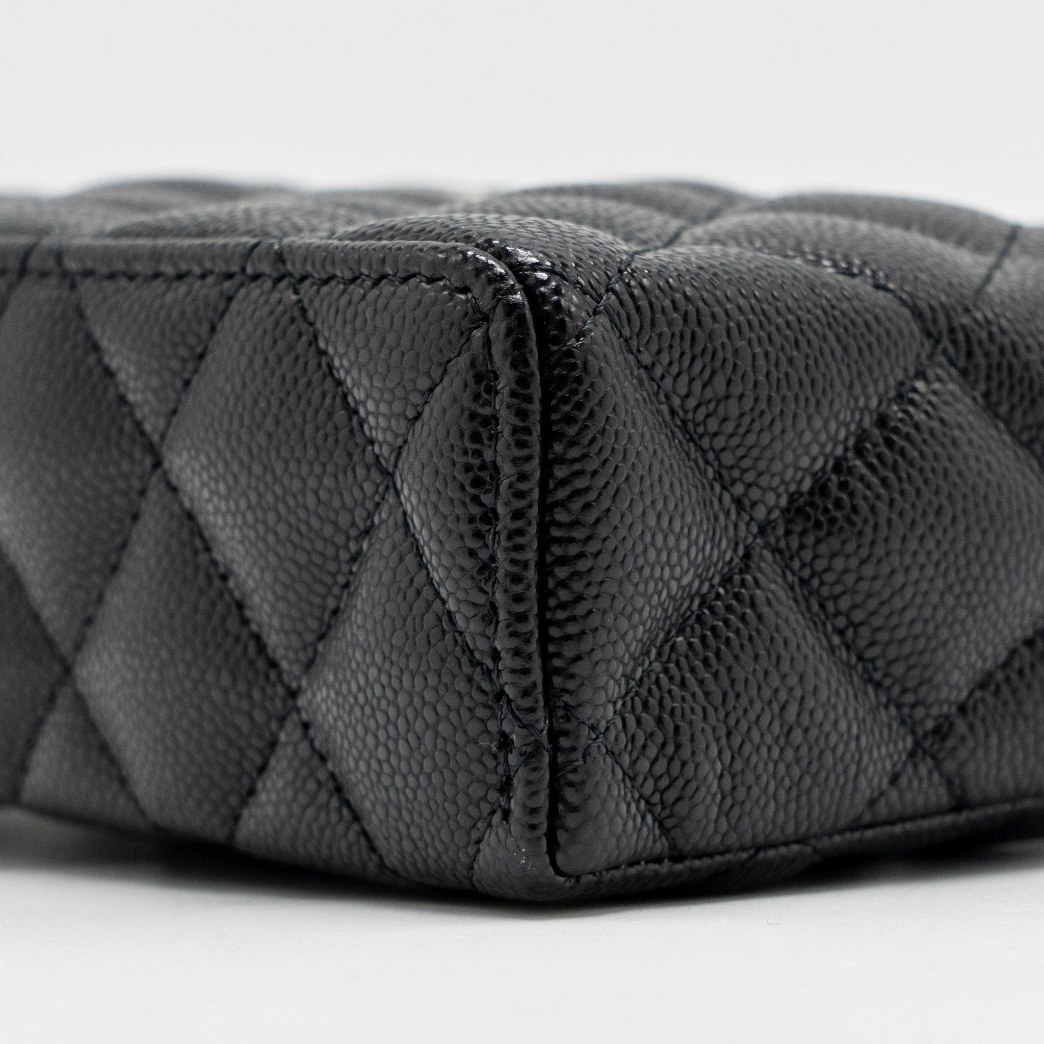 CHANEL 25P CC TOP HANDLE VANITY BAG CAVIAR BLACK LGHW (MICROCHIP)