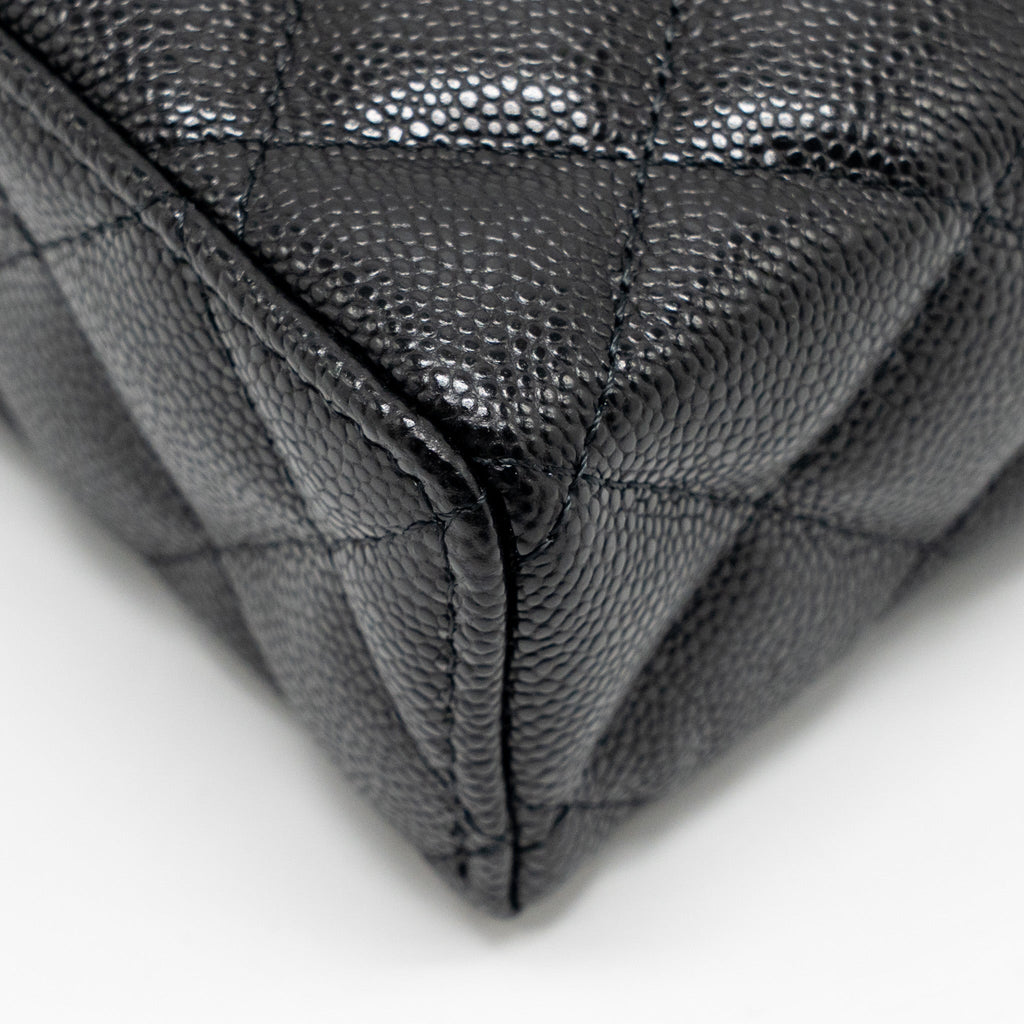 CHANEL 25P CC TOP HANDLE VANITY BAG CAVIAR BLACK LGHW (MICROCHIP)