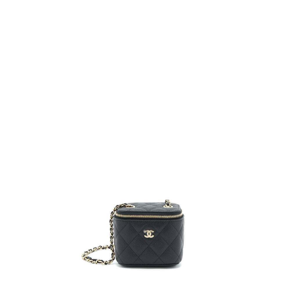 CHANEL MINI VANITY WITH CHAIN CAVIAR BLACK LGHW