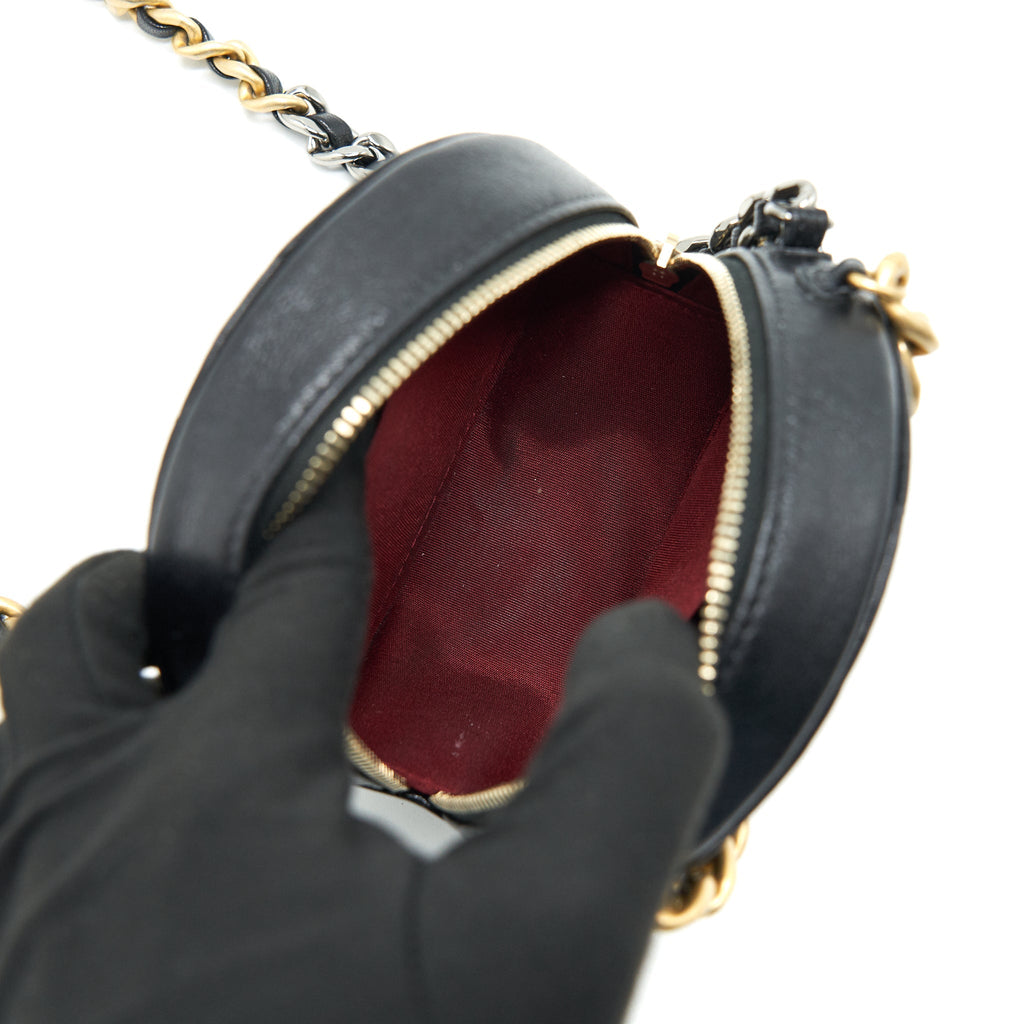 CHANEL 19 CLUTCH WITH CHAIN IN BLACK