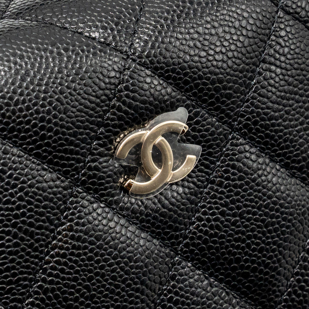 CHANEL 25C QUILTED HOBO BAG CAVIAR BLACK LGHW (MICROCHIP)
