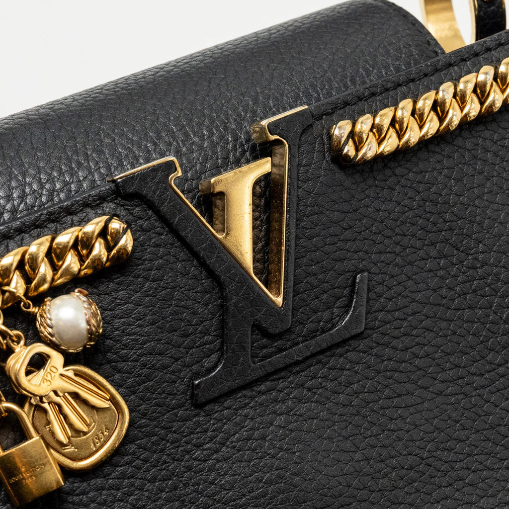 LOUIS VUITTON CAPUCINES MM CALFSKIN BLACK GHW