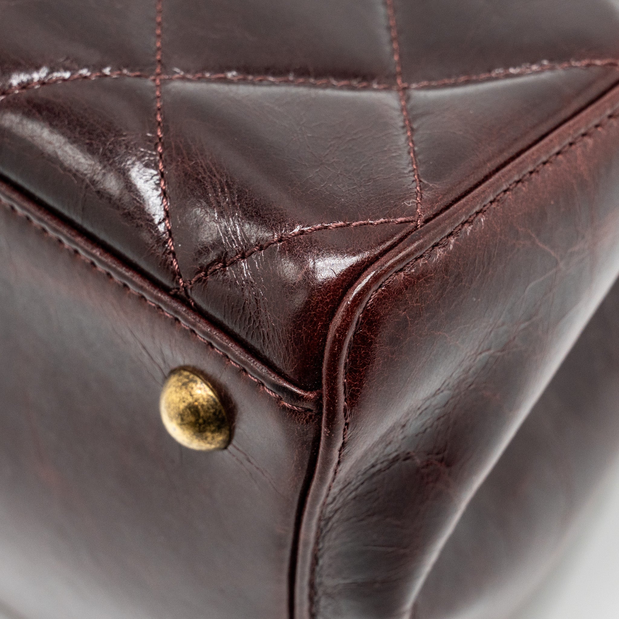 CHANEL PERFECT EDGE TOTE BAG CALFSKIN BURGUNDY GHW