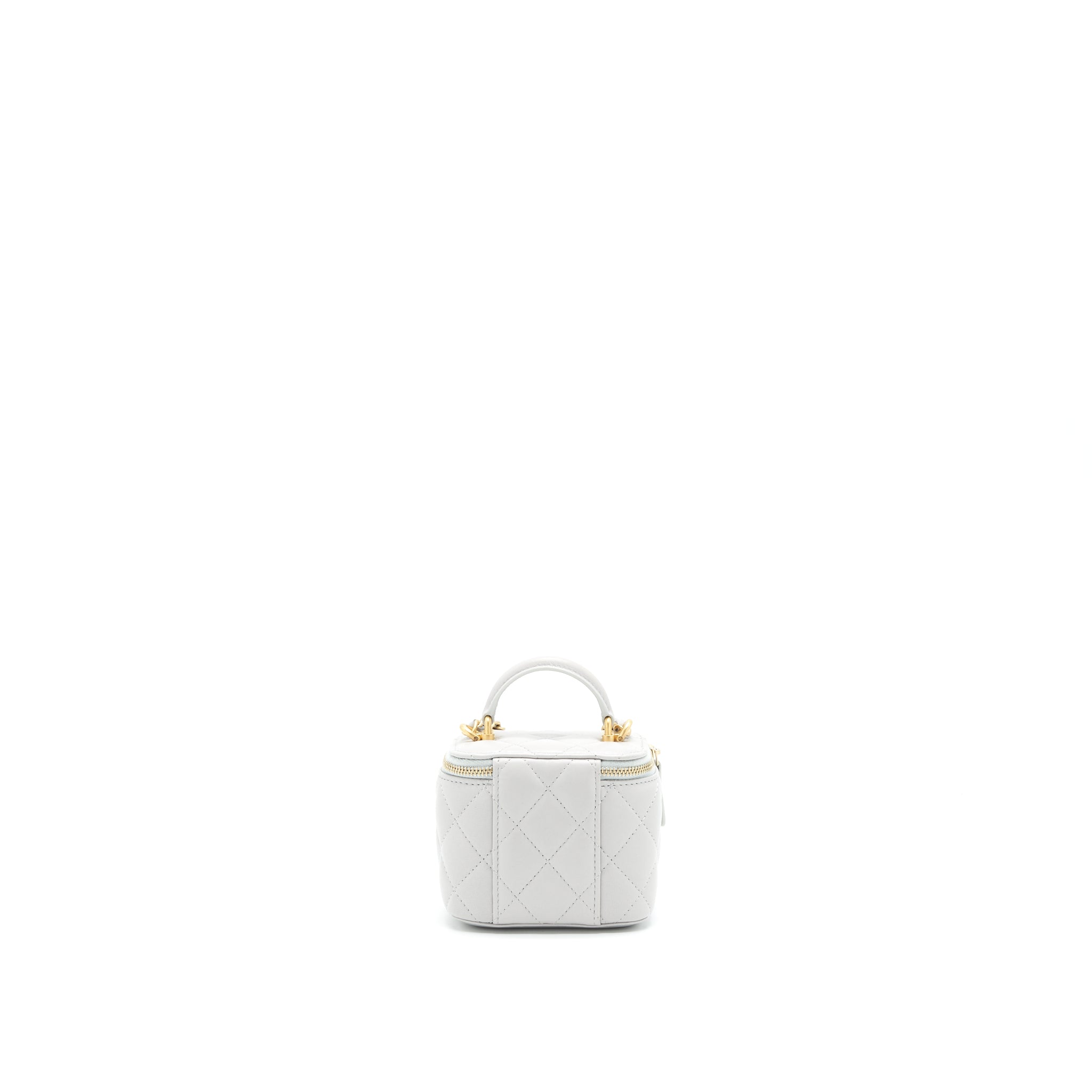 CHANEL 21A SMALL HANDLE VANITY WITH CHAIN GREY WITH GHW
