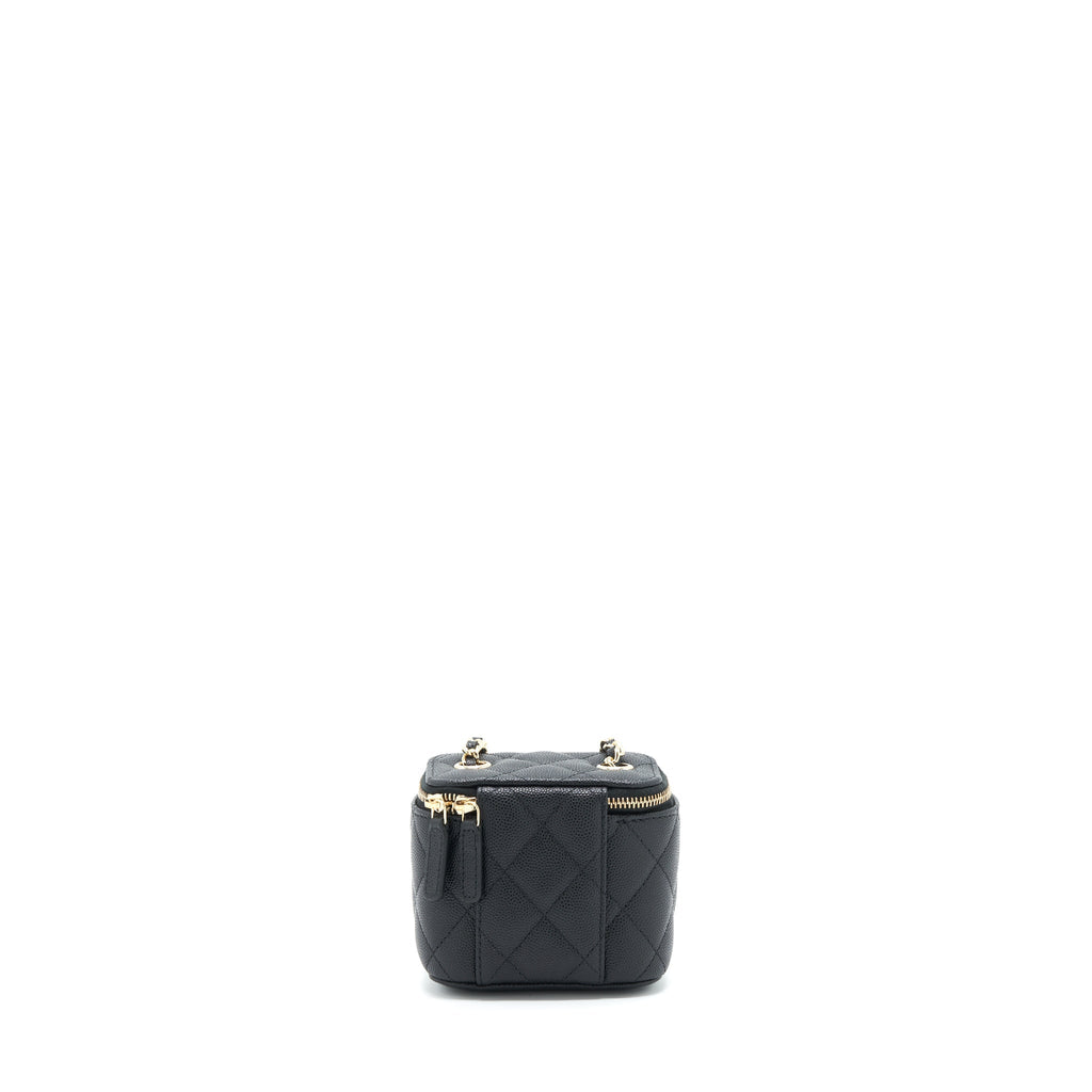 CHANEL MINI VANITY WITH CHAIN CAVIAR BLACK LGHW