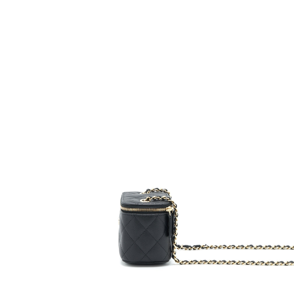 CHANEL MINI VANITY WITH CHAIN CAVIAR BLACK LGHW