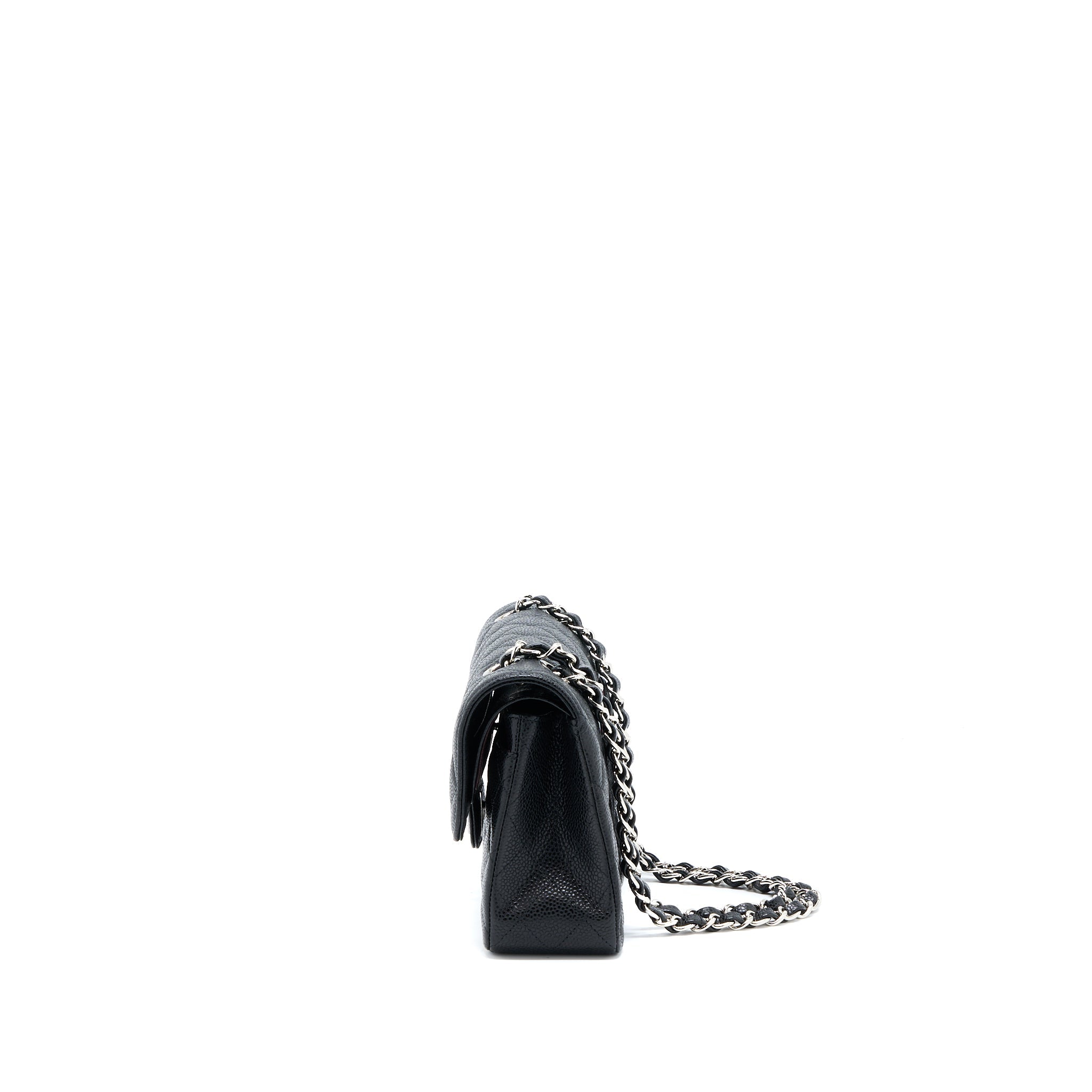 CHANEL SMALL CLASSIC FLAP BAG CAVIAR BLACK SHW(MICROCHIP)