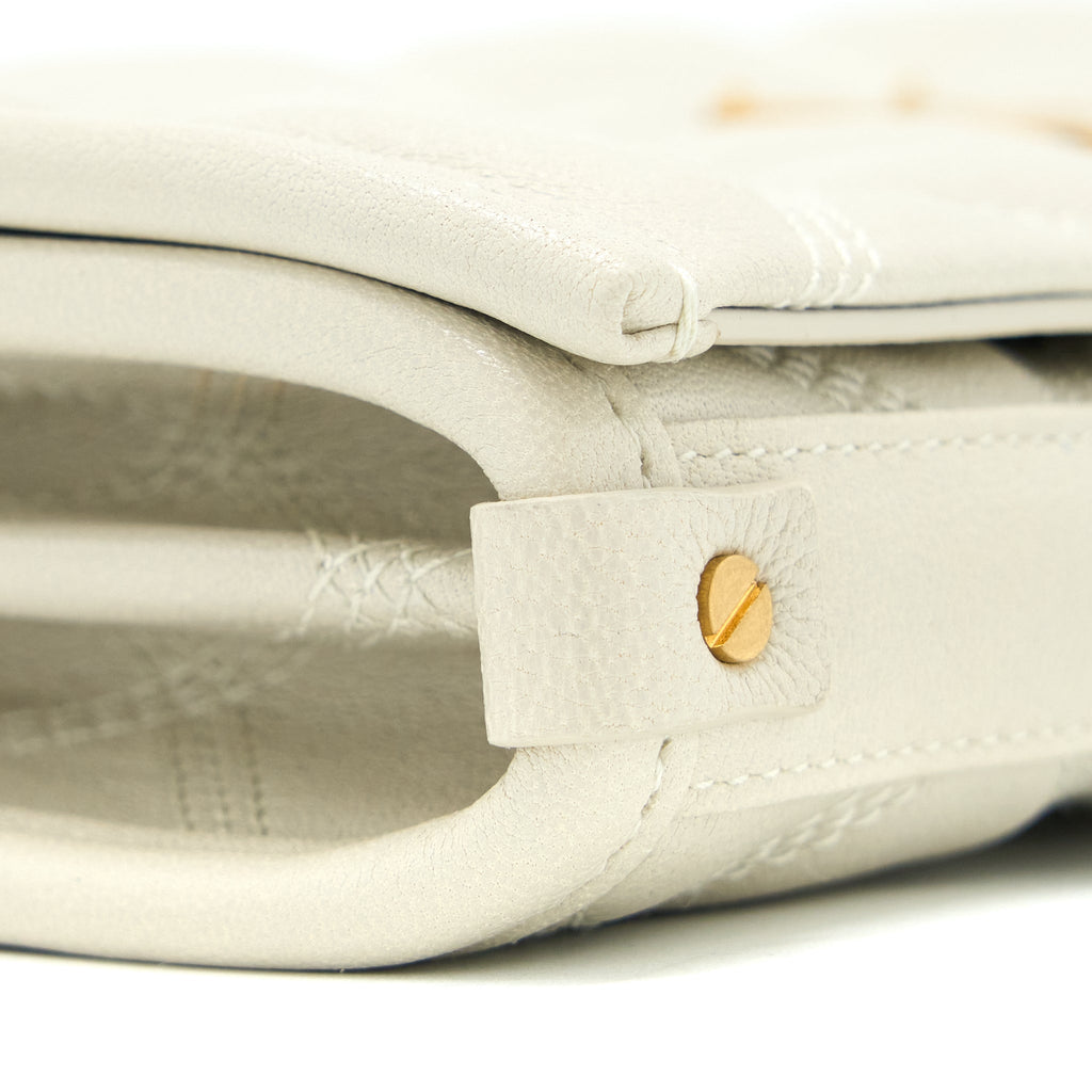 SAINT LAURENT BECKY QUILTED CHAIN BAG WHITE GHW