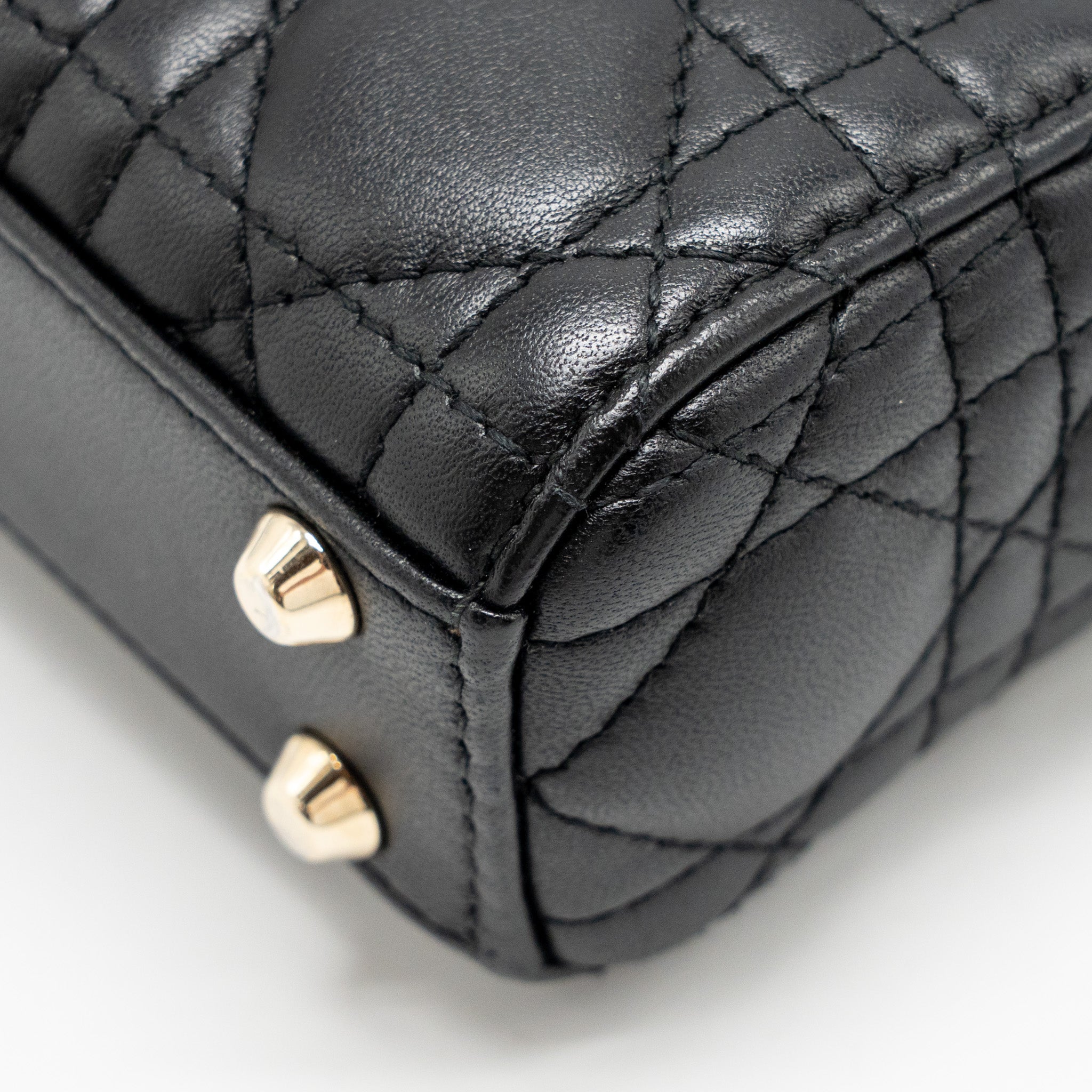 DIOR MICRO LADY DIOR LAMBSKIN BLACK LGHW