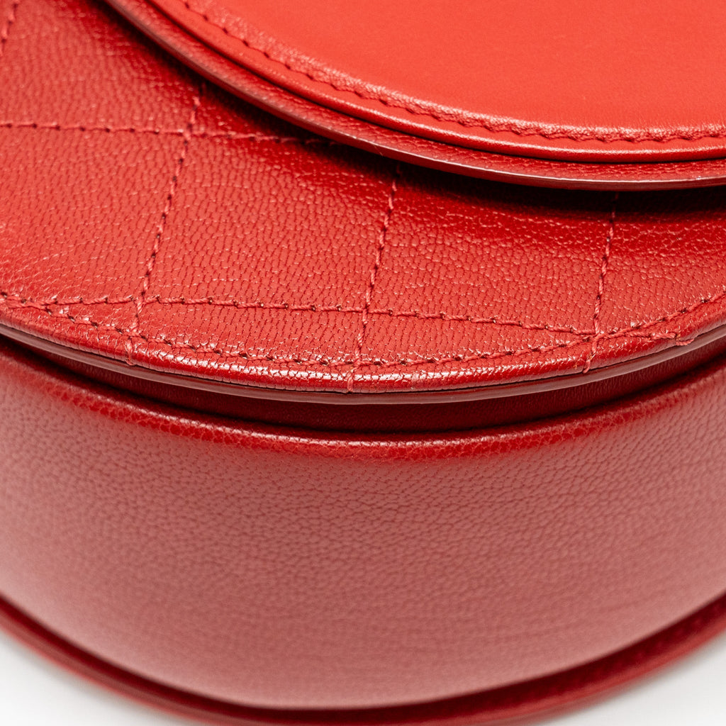 CHANEL MEDIUM COCO CURVE FLAP BAG CALFSKIN RED GHW