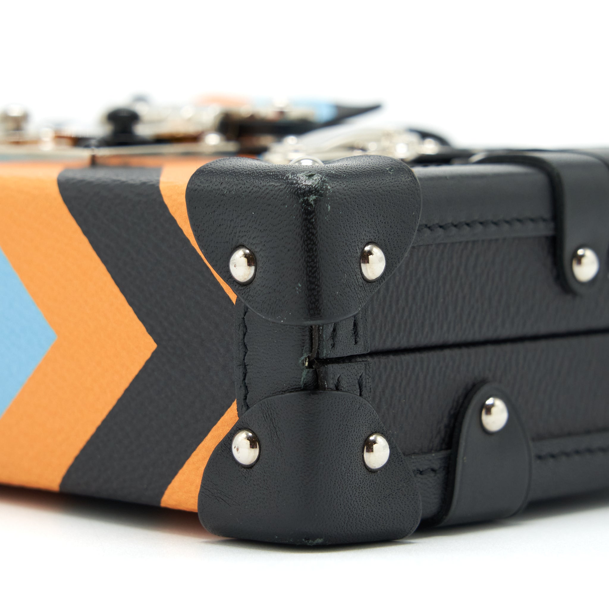 LOUIS VUITTON PETIT MALLE LIMITED EDITION MONOGRAM CANVAS / BLACK / BLUE / YELLOW