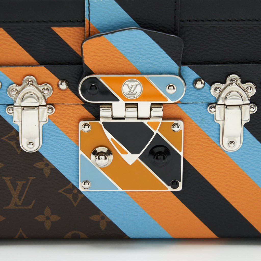 LOUIS VUITTON PETIT MALLE LIMITED EDITION MONOGRAM CANVAS / BLACK / BLUE / YELLOW