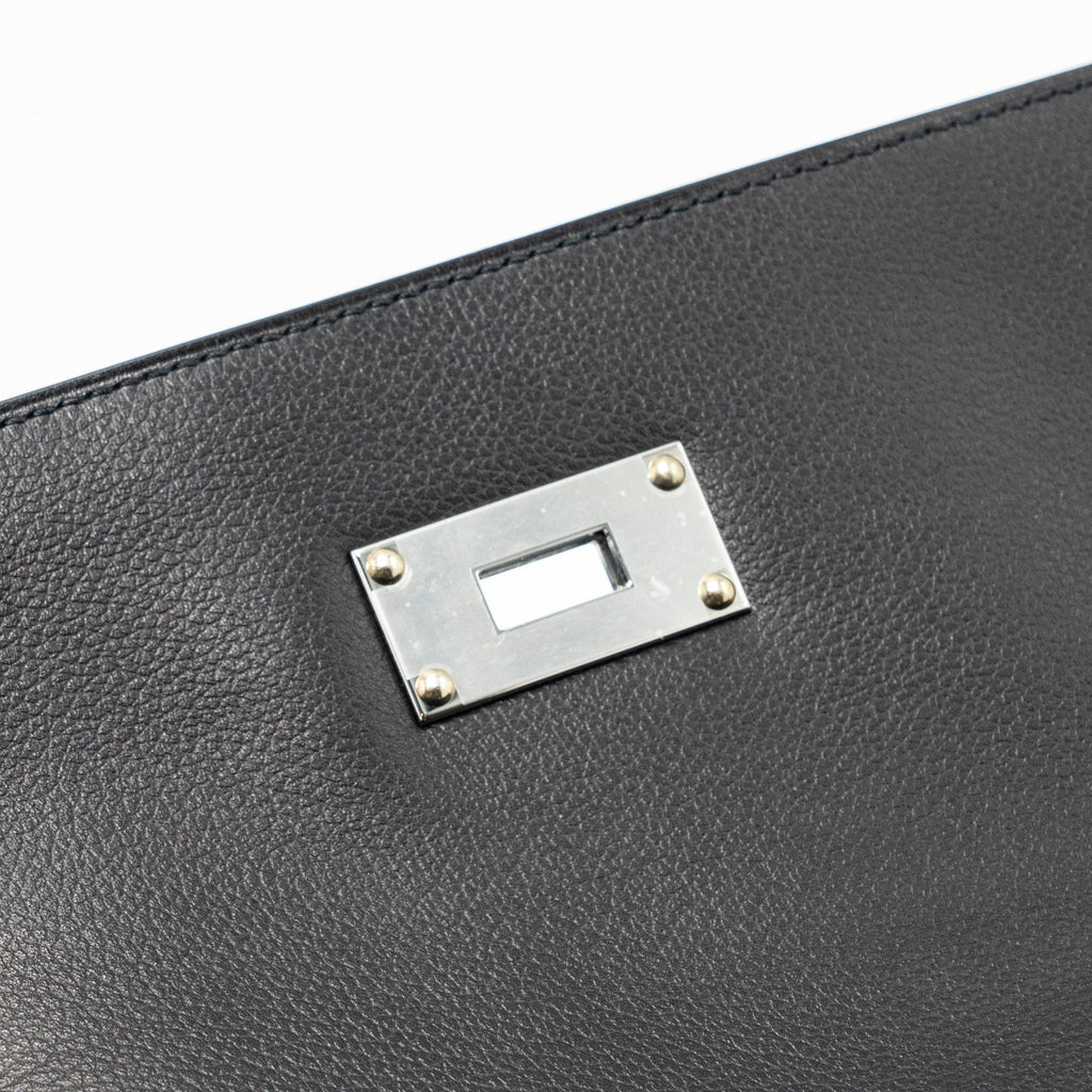 HERMES KELLY MESSANGER PM BAG EVERGRAIN BLACK SHW