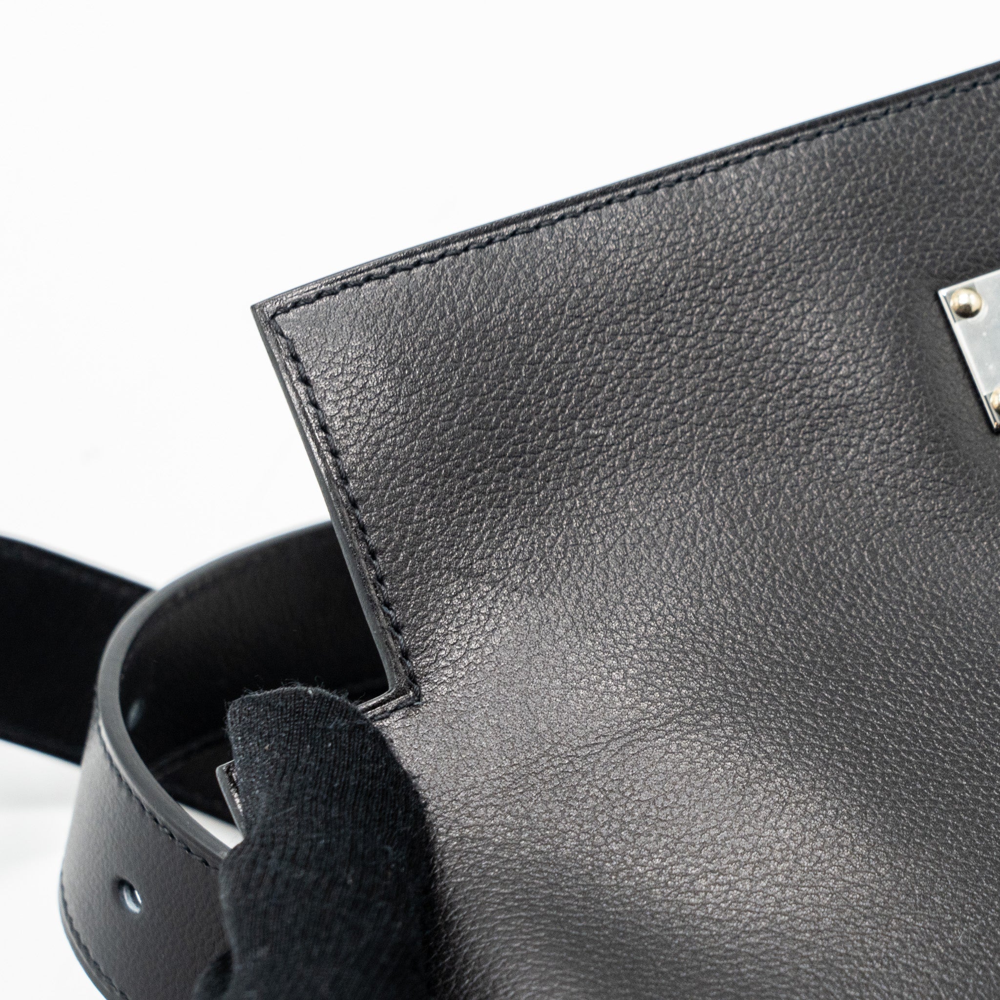 HERMES KELLY MESSANGER PM BAG EVERGRAIN BLACK SHW