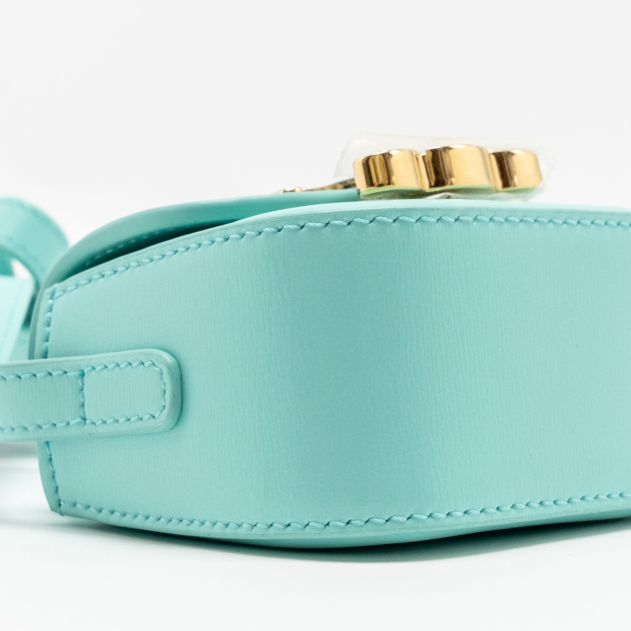 CELINE MINI CLAUDE SHINY CALFSKIN BLUE GHW