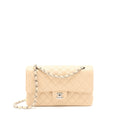 CHANEL CLASSIC DOUBLE FLAP BAG CAVIAR LIGHT BEIGE SHW