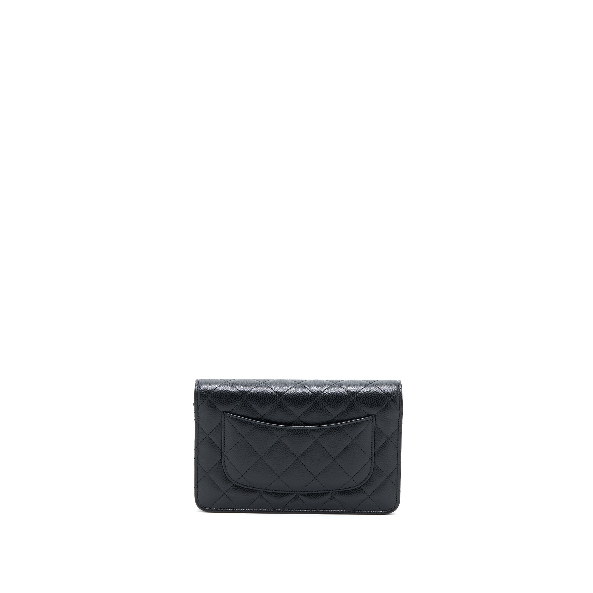 CHANEL CLASSIC WALLET ON CHAIN CAVIAR BLACK GHW (MICROCHIP)
