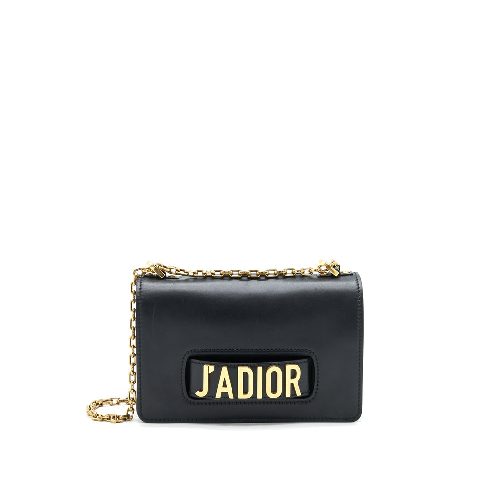 DIOR JADIOR FLAP BAG / CLUTCH WITH CHAIN BLACK GHW