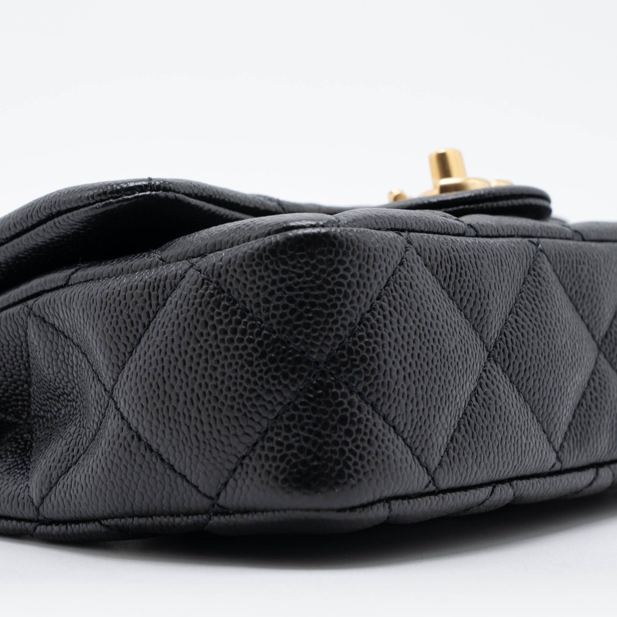 CHANEL 23P MINI COCO LOVE FLAP BAG CAVIAR BLACK GHW (MICROCHIP)