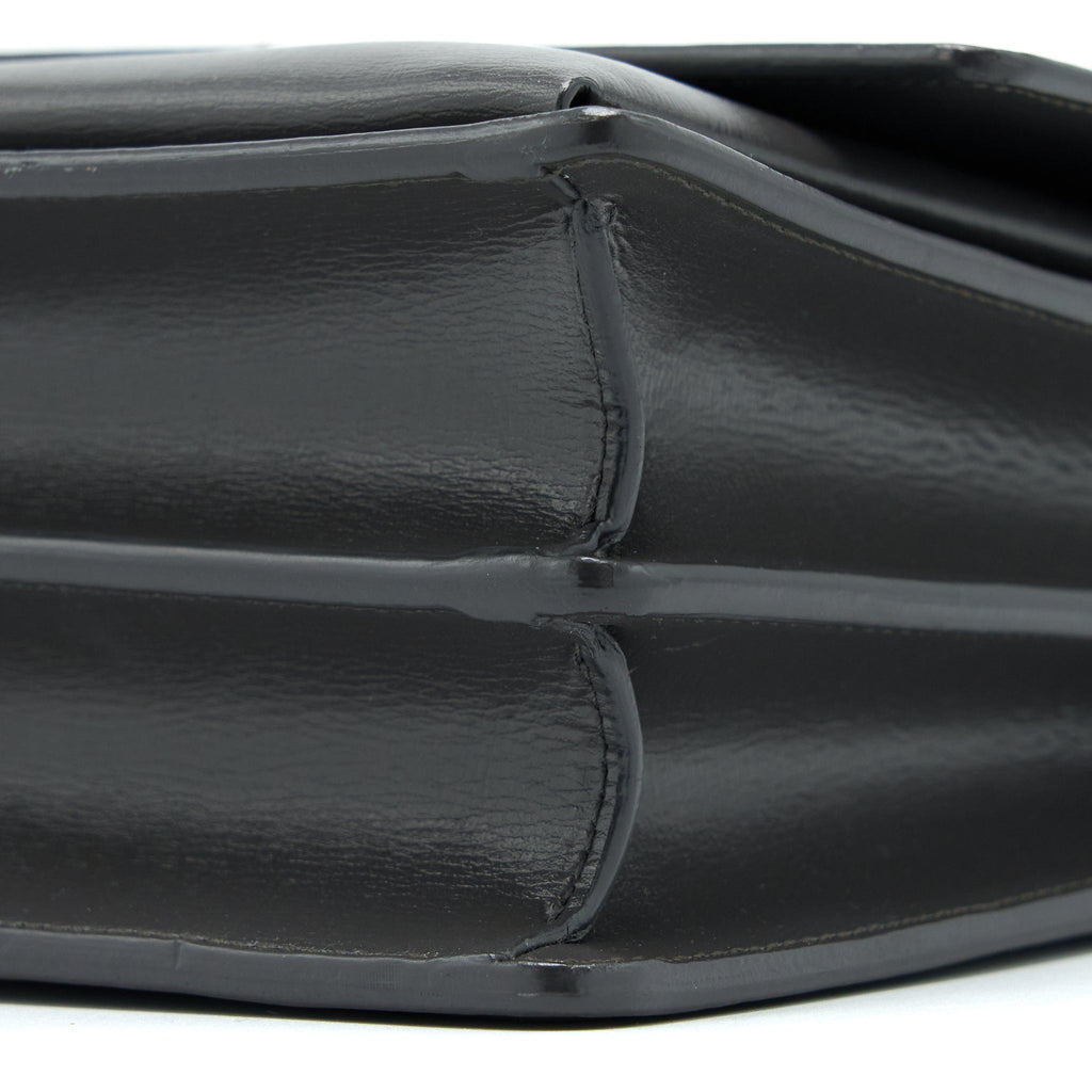 SAINT LAURENT SUNSET CHAIN BAG CALFSKIN DARK GREY SHW