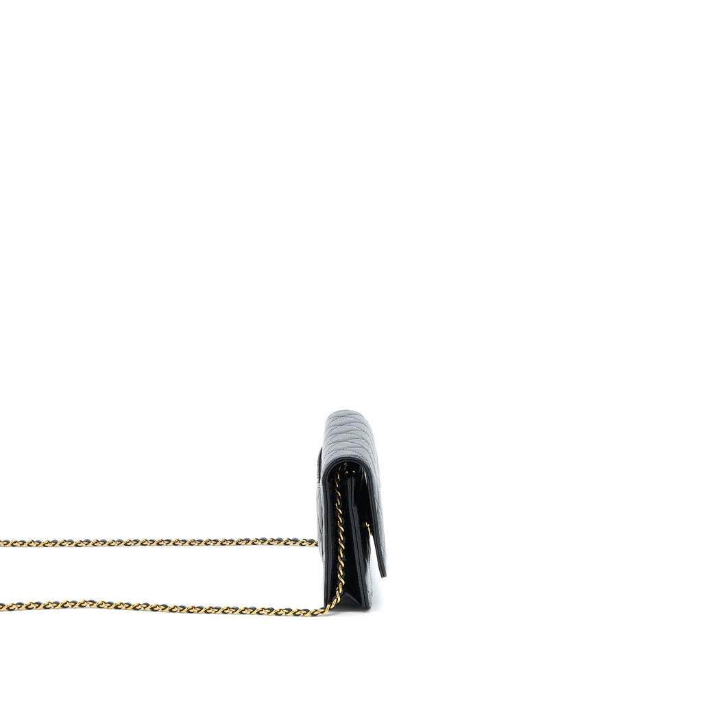 CHANEL CLASSIC WALLET ON CHAIN CAVIAR BLACK GHW (MICROCHIP)