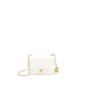 CHANEL PEARL CRUSH MINI SQUARE FLAP BAG LAMBSKIN WHITE GHW(MICROCHIP)