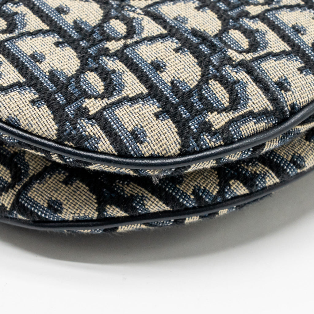 DIOR MEDIUM SADDLE BAG BLUE OBLIQUE CANVAS GHW