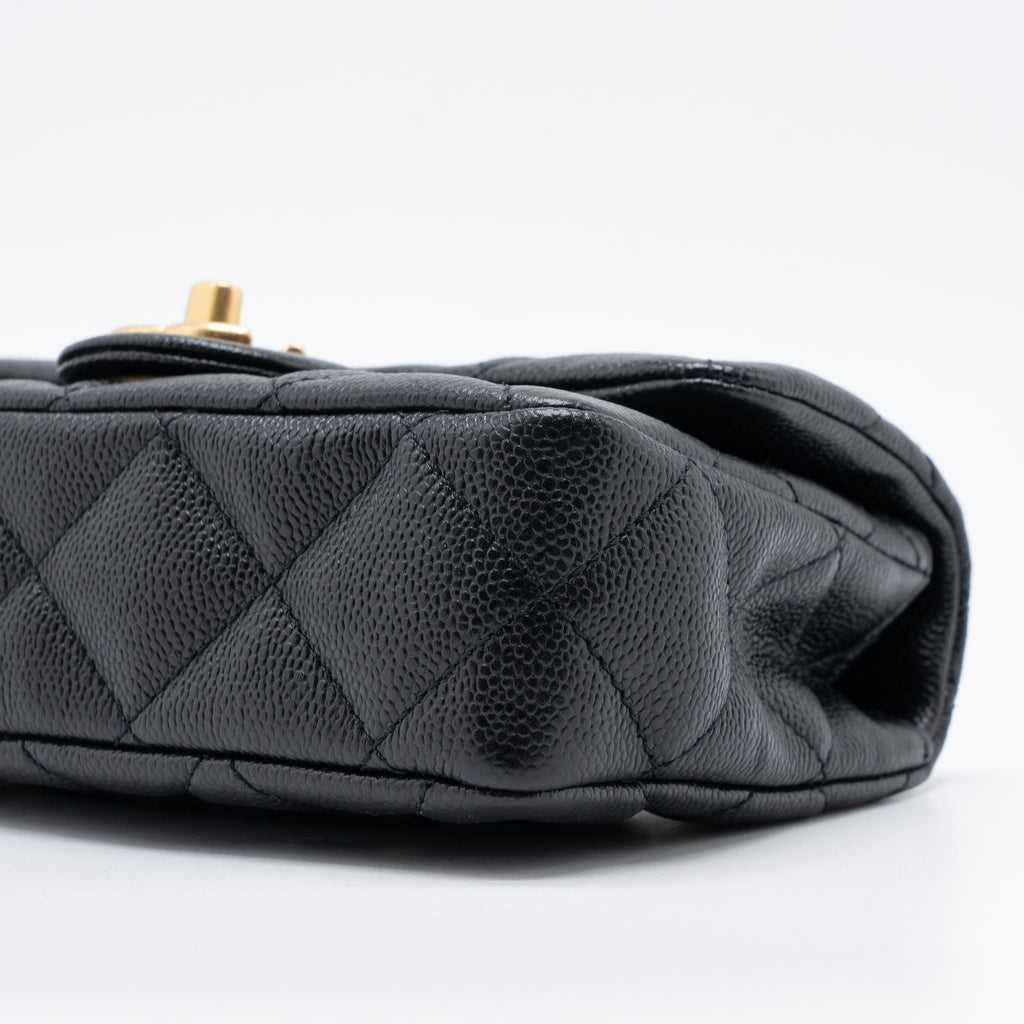 CHANEL 23P MINI COCO LOVE FLAP BAG CAVIAR BLACK GHW (MICROCHIP)