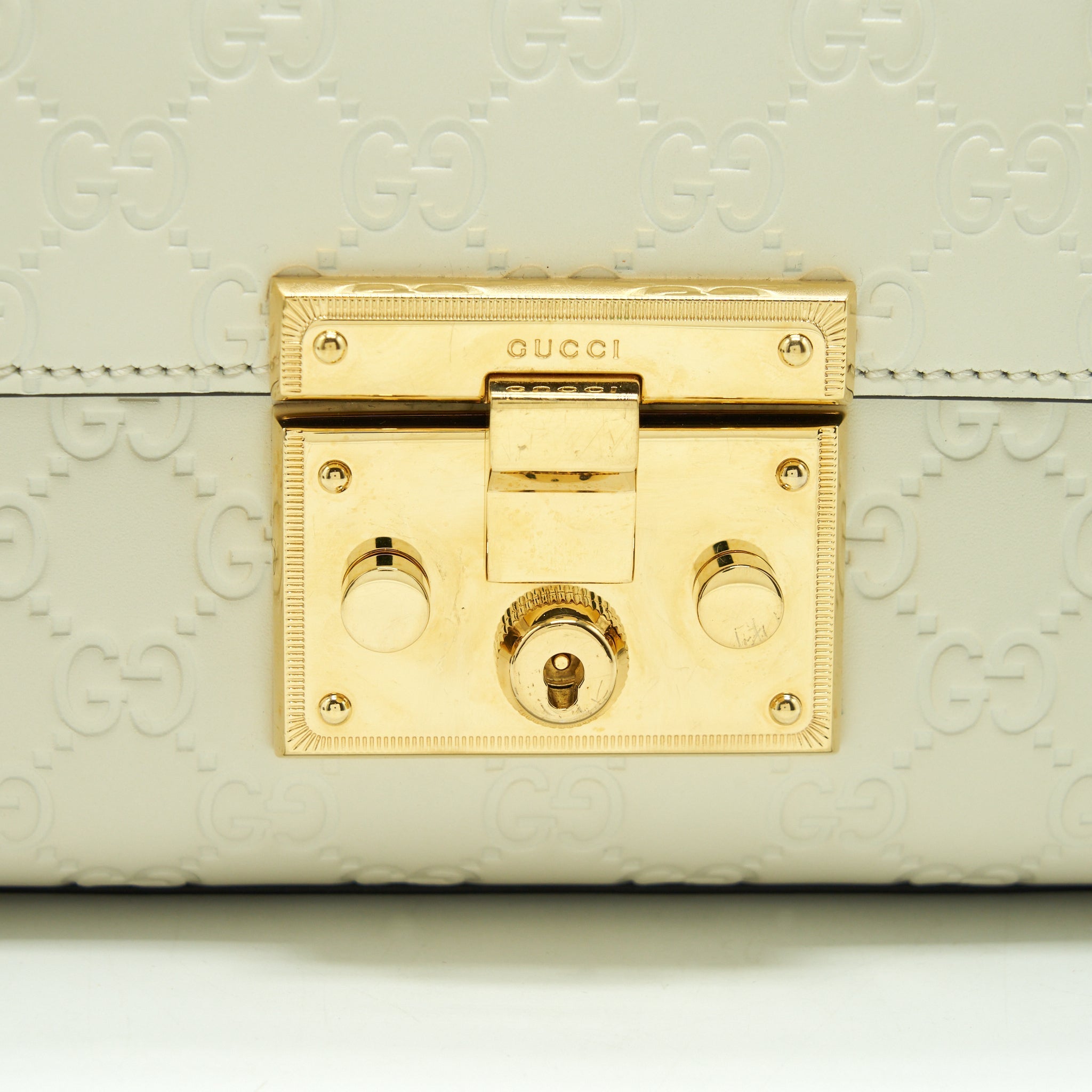 GUCCI SMALL PADLOCK WHITE GHW
