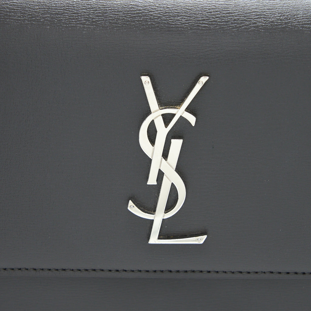 SAINT LAURENT SUNSET CHAIN BAG CALFSKIN DARK GREY SHW