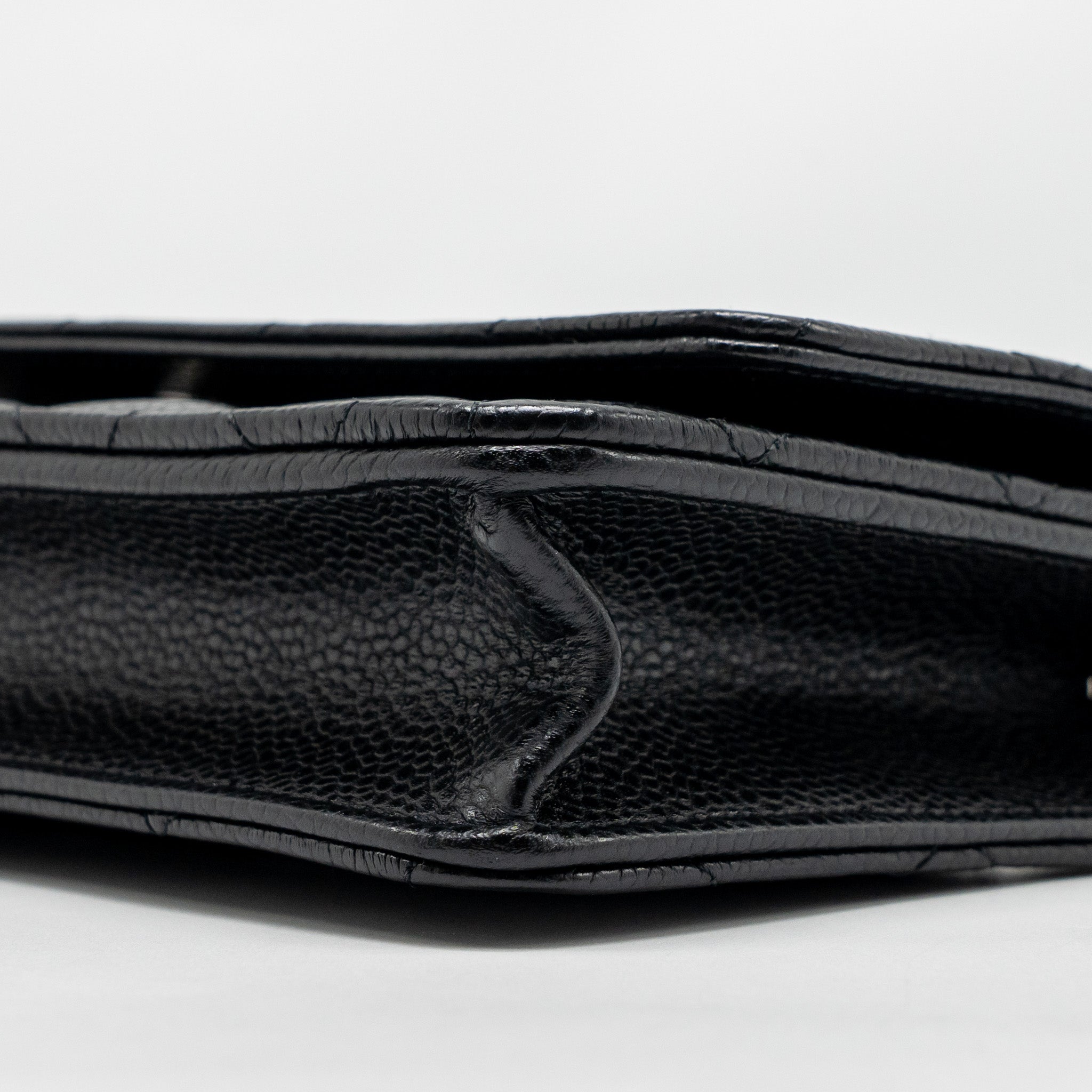 CHANEL CLASSIC WALLET ON CHAIN CAVIAR BLACK SHW (MICROCHIP)
