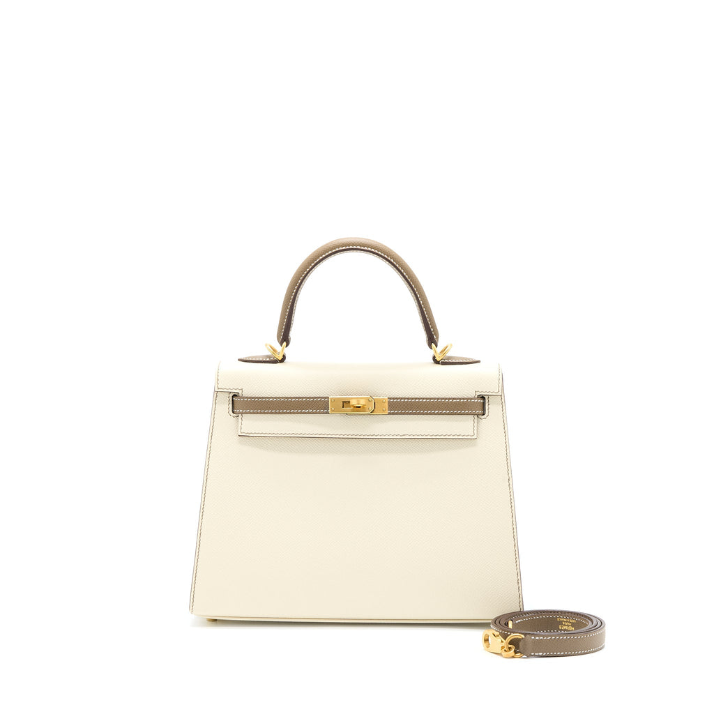 HERMES KELLY 25 SPECIAL ORDER EPSOM CRAIE / ETOUPE BRUSHED GHW
