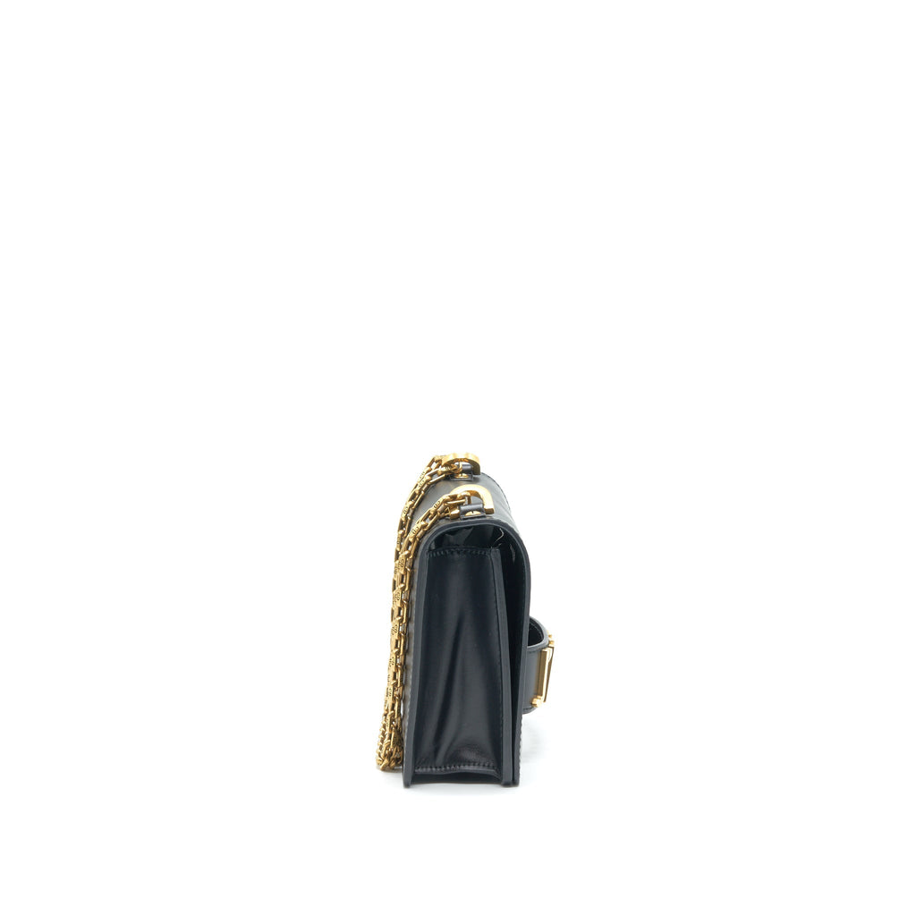 DIOR JADIOR FLAP BAG / CLUTCH WITH CHAIN BLACK GHW