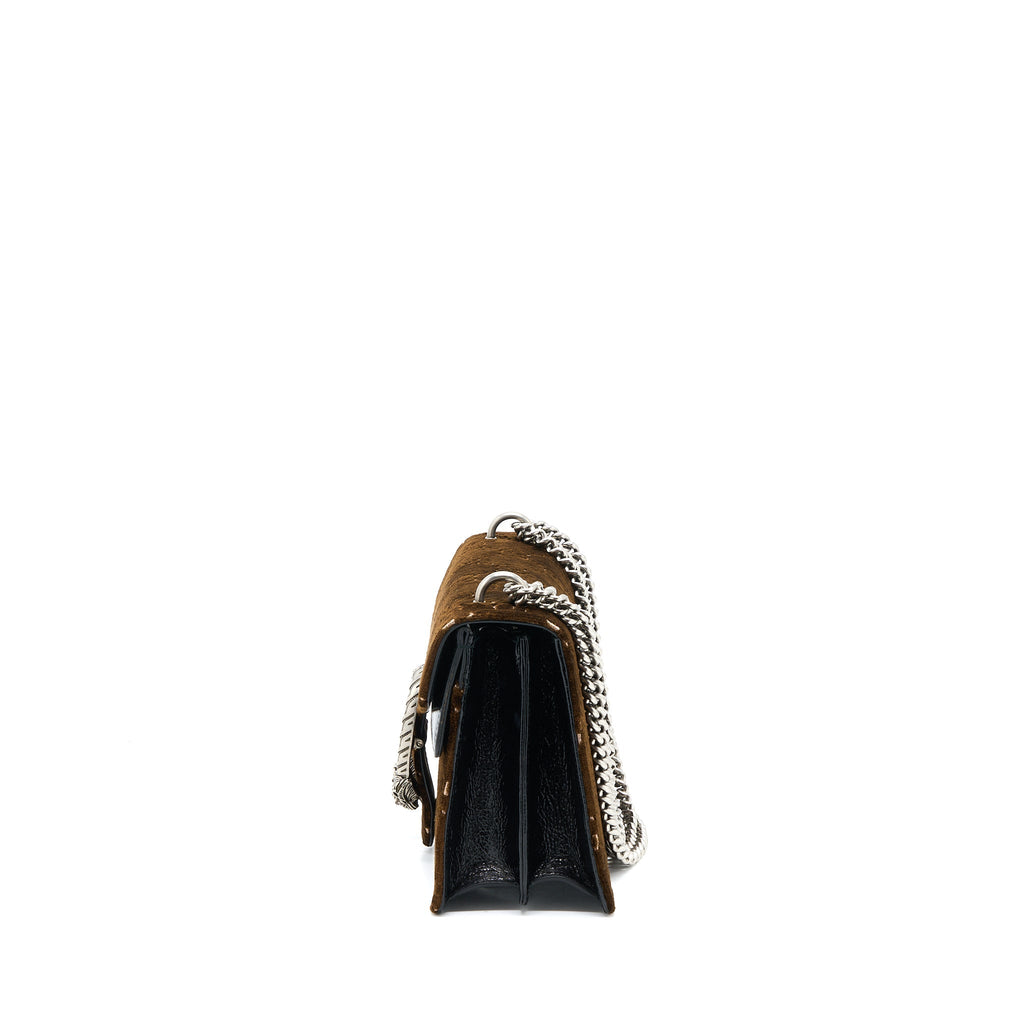 GUCCI SMALL DIONYSUS GG SUPREME VELVET BROWN SHW
