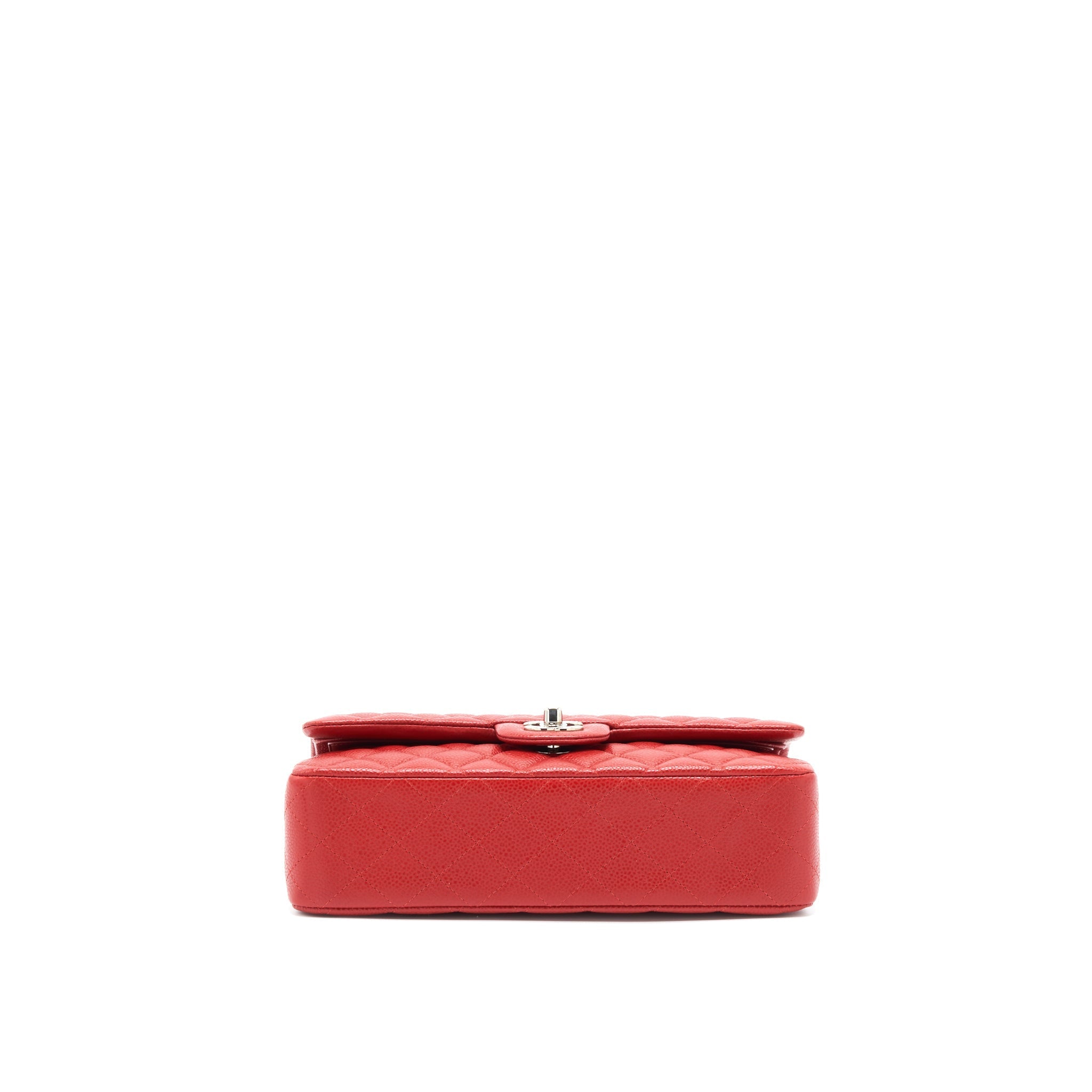CHANEL CLASSIC DOUBLE FLAP BAG CAVIAR RED SHW