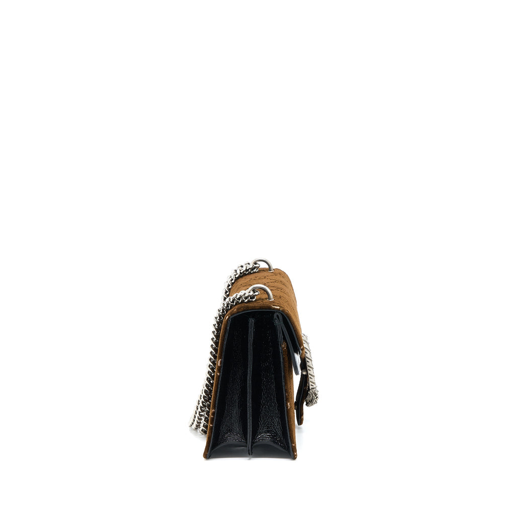 GUCCI SMALL DIONYSUS GG SUPREME VELVET BROWN SHW
