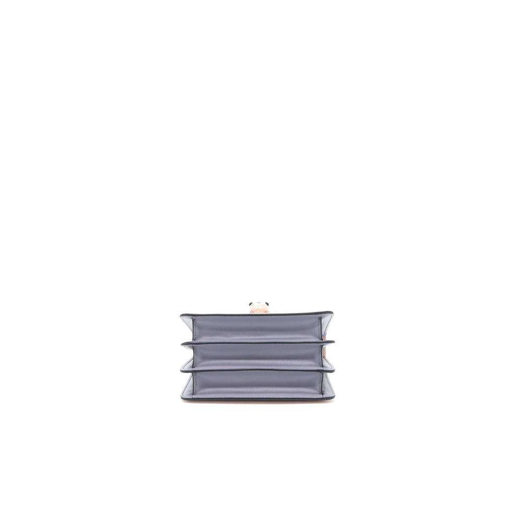 BVLGARI SERPENTI FOREVER TOP HANDLE BAG CALFSKIN CRYSTAL ROSE/GREY GHW
