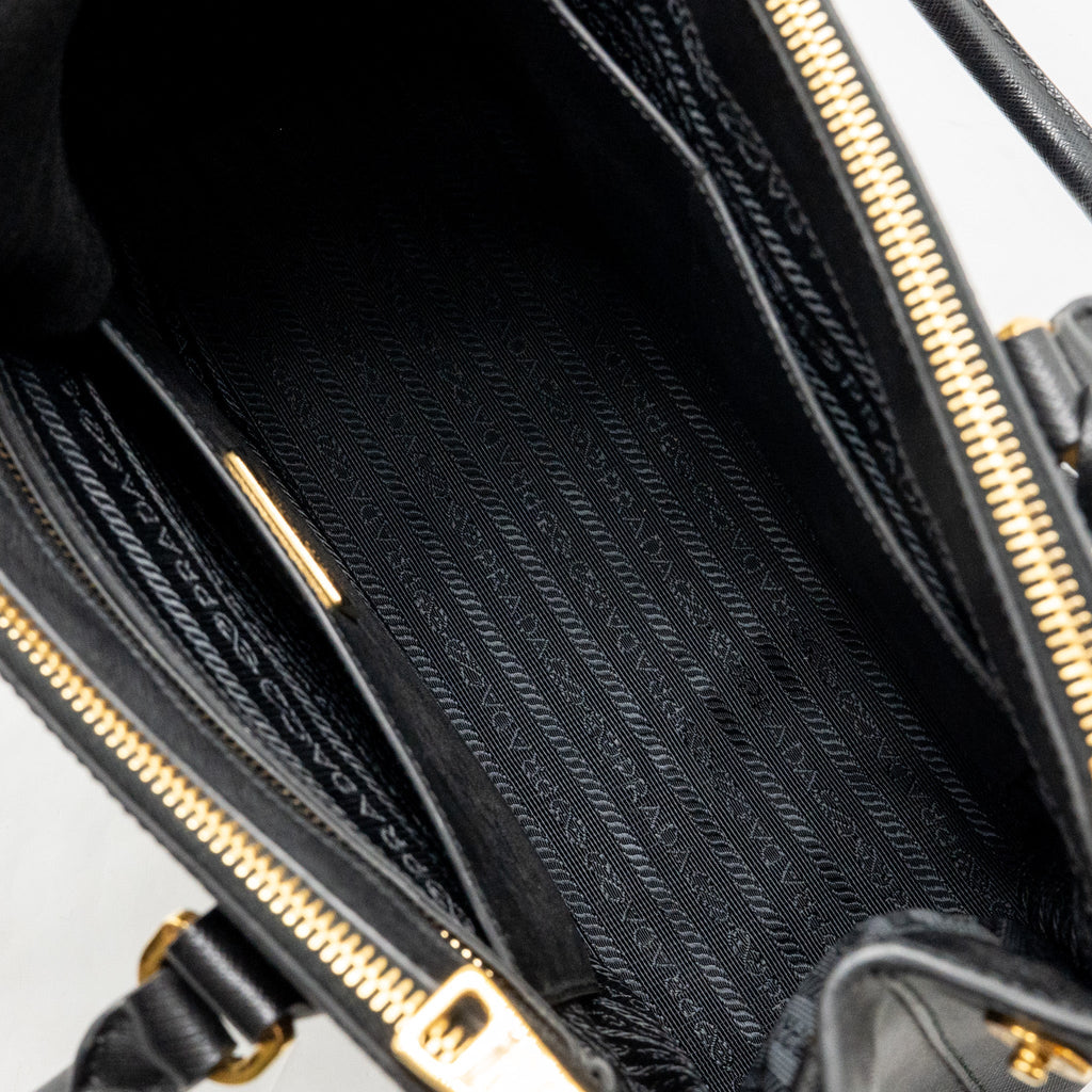 PRADA LARGE SAFFIANO TOTE BAG GALLERIA SAFFIANO LEATHER BLACK GHW
