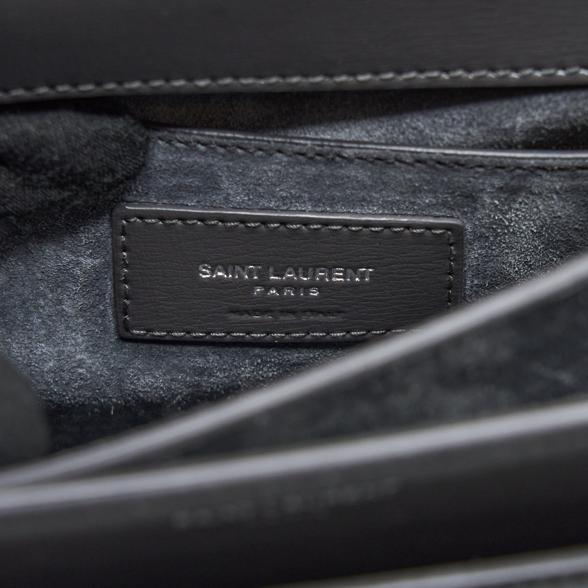 SAINT LAURENT SUNSET CHAIN BAG CALFSKIN DARK GREY SHW