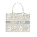 DIOR MEDIUM BOOK TOTE GREY TOILE DE JOUY EMBROIDERY