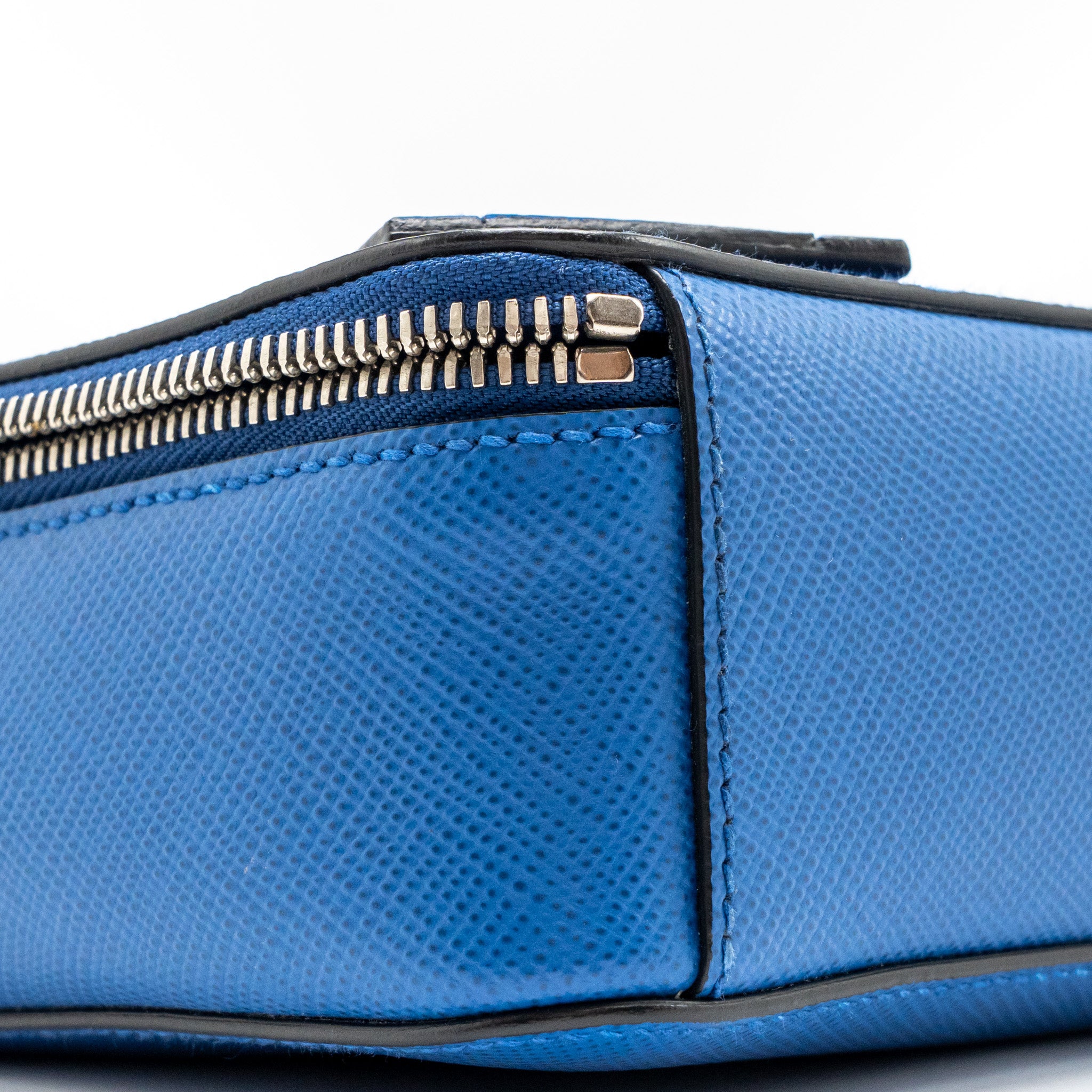 PRADA SAFFIANO BRIEFCASE AZZURRO SHW