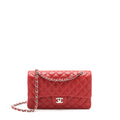 CHANEL CLASSIC DOUBLE FLAP BAG CAVIAR RED SHW