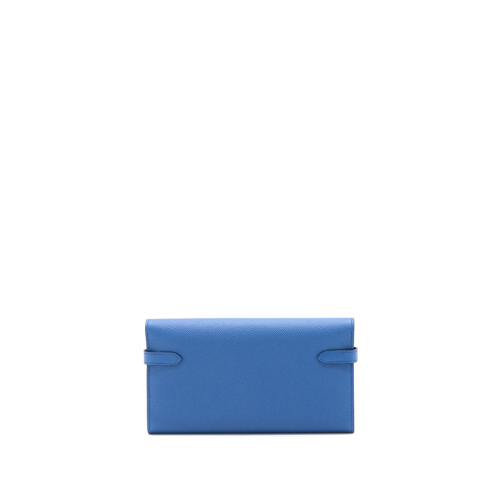 HERMES KELLY LONG WALLET EPSOM BLUE GHW