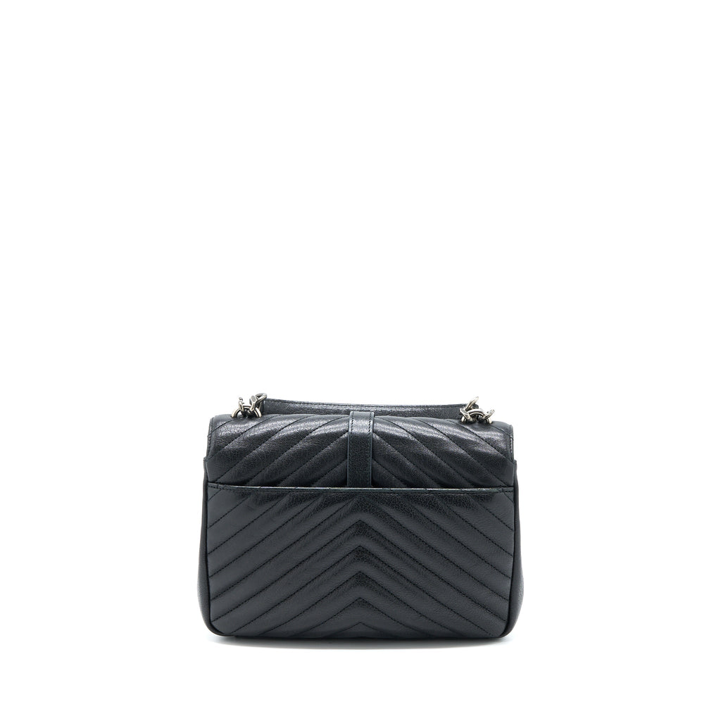 SAINT LAURENT/YSL QUILTED MEDIUM COLLEGE BAG LAMBSKIN BLACK RUTHENIUM HARDWARE