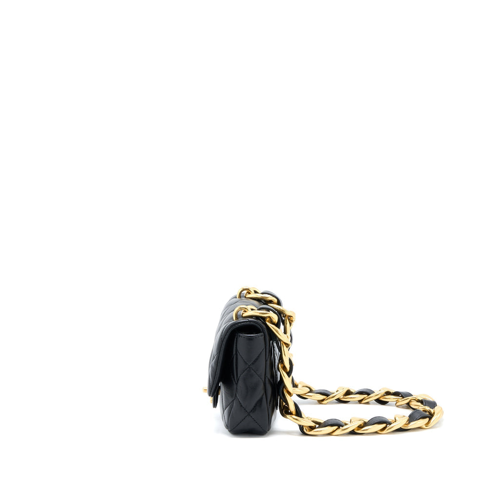 CHANEL 22S GIANT CHAIN FLAP SHOULDER BAG LAMBSKIN BLACK GHW (MICROCHIP)