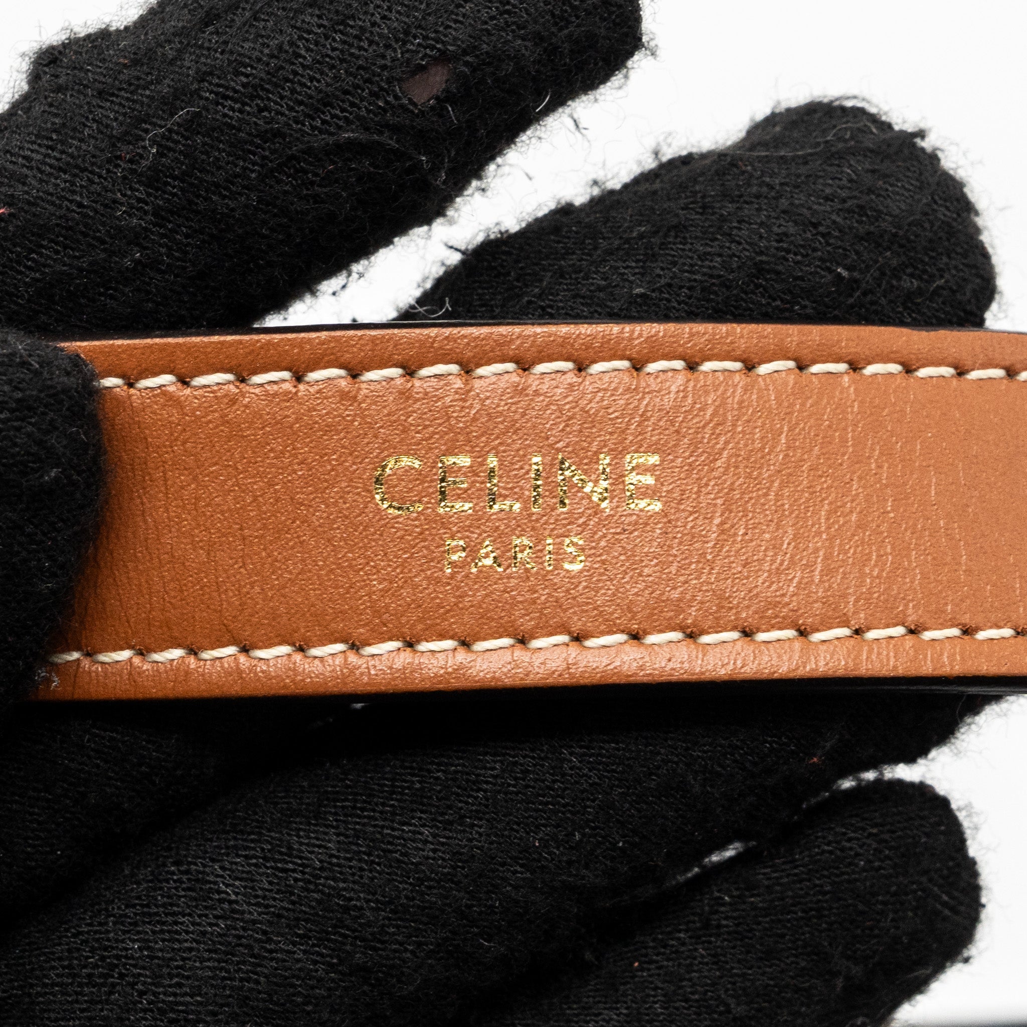 CELINE AVA BAG IN TRIOMPHE CANVAS AND CALFSKIN TAN