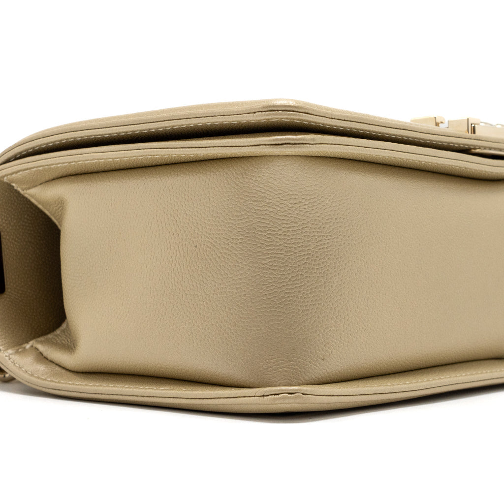 CHANEL MEDIUM BOY BAG CAVIAR GOLD LGHW