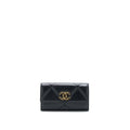 CHANEL 19 FLAP WALLET LAMBSKIN BLACK GHW