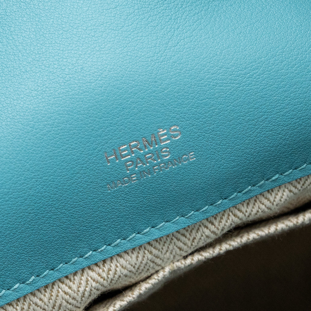 HERMES OXER SHOULDER BAG SWIFT / CLEMENCE BLUE ATOLL SHW