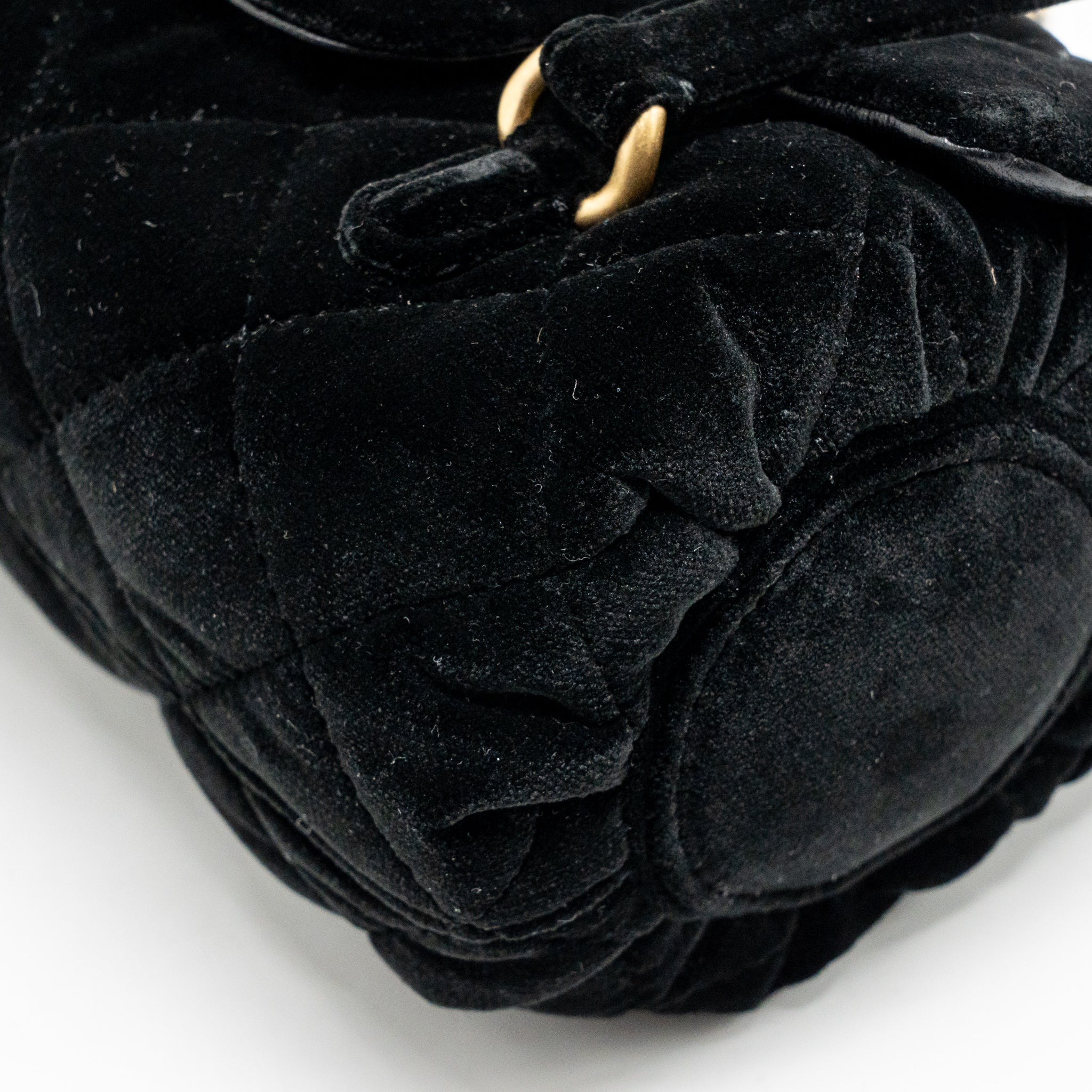 CHANEL MINI BOWLING CLUTCH WITH CHAIN VELVET BLACK GHW (MICROCHIP)
